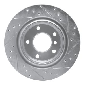 BMW 325CI Brake Rotor (1) - Rear Left - R1 Concepts - Drilled & Slotted - Silver - `99-`06